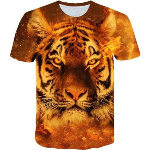 Summer Anime Shirt T-shirt Spain Mens Clothing 3d Otaku Personality Tiger Pattern Customized Products Retro T Shirt for Men