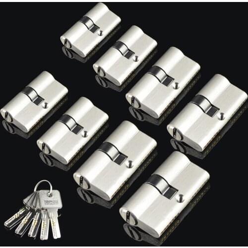 HOT 10PCS Pure Brass European Double Open Door Lock Cylinder Core Lock Gall Repair Parts 50~120mm Keys Alike/Keys Different