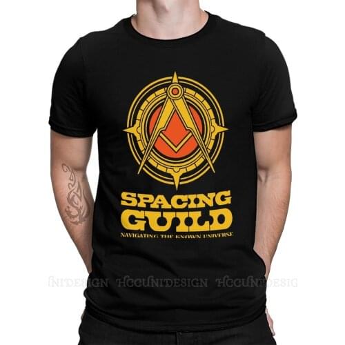 SPACING GUILD Print Cotton T-Shirt Camiseta Hombre Dune Frank Herbert TV Mysterious Men Fashion Streetwear Adult Shirt