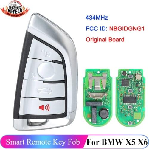 KEYECU OEM 4 Button 434MHz FCC ID: NBGIDGNG1 Smart Remote PCF7953 Car Key Fob for BMW X5 X6 2014 2015 2016 2017 2018 2019 IDGNG1