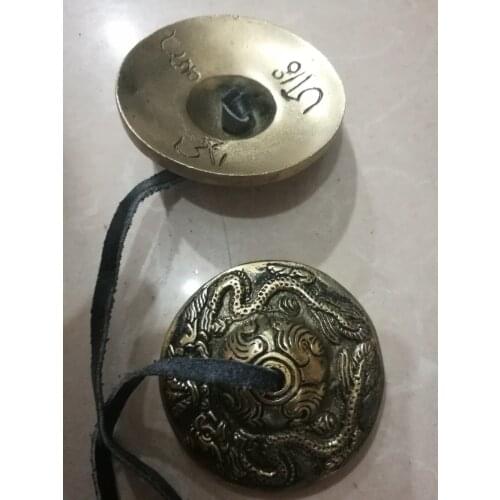 China Popular Budismo Tibetano antiguo hermoso cimbal de cobre shamán exorcismo