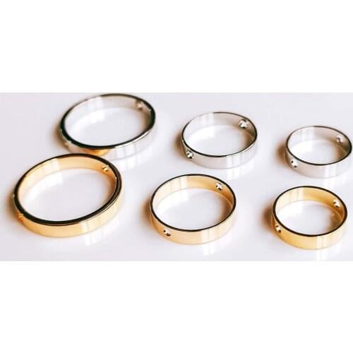 Round Beads Circle Loop Eardrop Pendant Charms Beads Jewelry Component Diy Handmade Material for Earring Necklace 10pcs