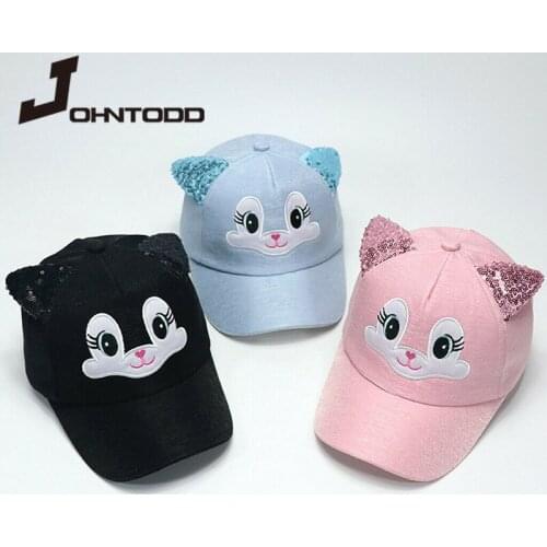 Cute cartoon children Korean cat baseball cap baby hat spring new summer baby boy girl sun hat beanie child pink hats cap