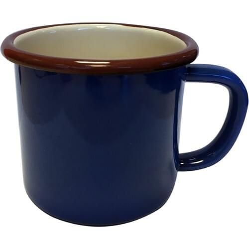 Marbling Metal Enamel Mug Blue