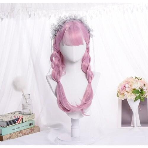 Cartoon Wigs Women Hair Girl Kawaii Lolita Cosplay Wig Heat Resistant Synthetic Wig Halloween Carnival Party Cosplay Wig