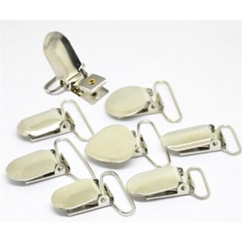 NEW Metal Suspender Pacifier Holders Clips Craft Hook Clasps Oval Round Rectangle 15mm/20mm/25mm/30mm/35mm 50Pcs