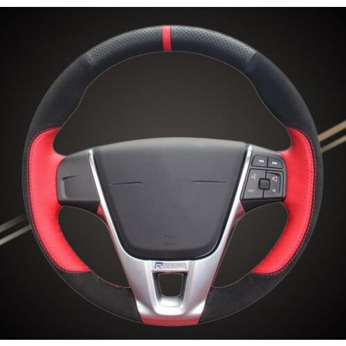 Car Braid On The Steering Wheel Cover for Volvo S60 V40 V60 V70 2014 XC60 Auto Braiding Covers Interior Accessories Car-styling