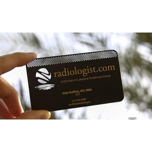 Hollow out metal card black creative personality high-grade metal business card design custom