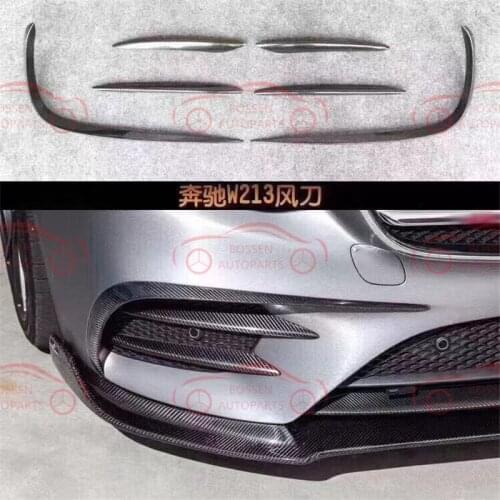 Suitable for 2016-2020 Mercedes Benz e-class W213 sport carbon fiber front bar air knife fog lamp frame decoration air knife bod