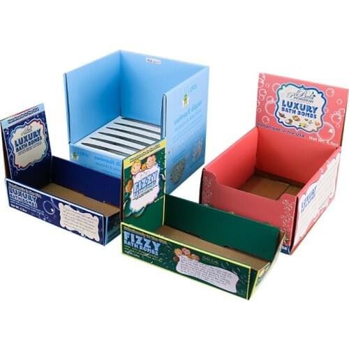 Heap Custom Retail Logo Printed foldable Corrugated Cardboard Counter Display Box ( DX-097)