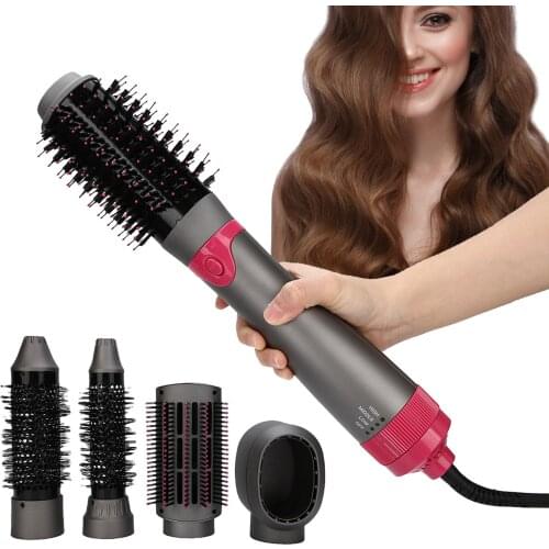 5In1 Multi Functional Profession Hair Dryer Constant Temperature Hot Air Comb Hair Straightening Curling Comb Styling Suit Tools
