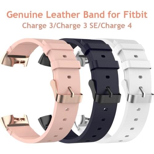 Bands for Fitbit Charge 4 Straps Genuine Leather Band Wristband Replacement for Fitbit Charge 3/ Charge 3 SE Watchband Women Men