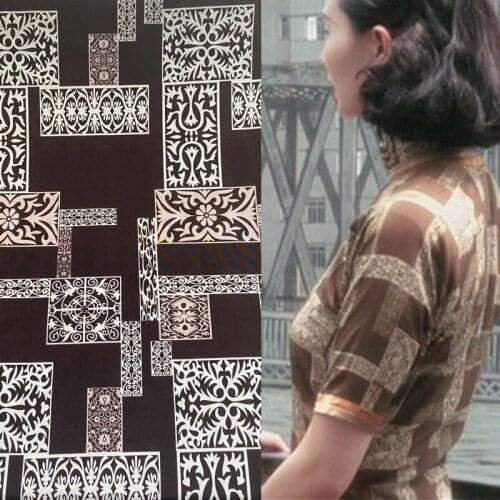 Reproduction of Ruan Lingyu film Maggie Cheung with cheongsam cloth flat cut 100% mulberry silk crepe de Chine window grilles