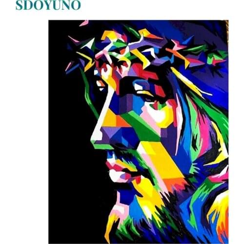 SDOYUNO 60x75cm Oil Painting By Numbers Abstract Man DIY Paint By Numbers On Canvas Figure Frameless Home Decor Hand Painting