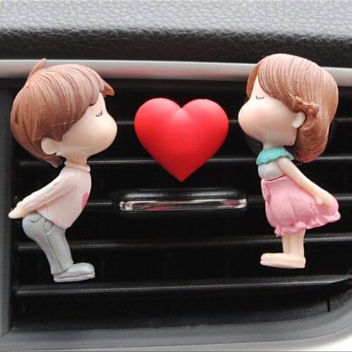 Lovely Couple Girl Boy Car Air Vent Freshener Perfume Clip Car Fragrance Air Conditioning Perfume Clip Auto Parts