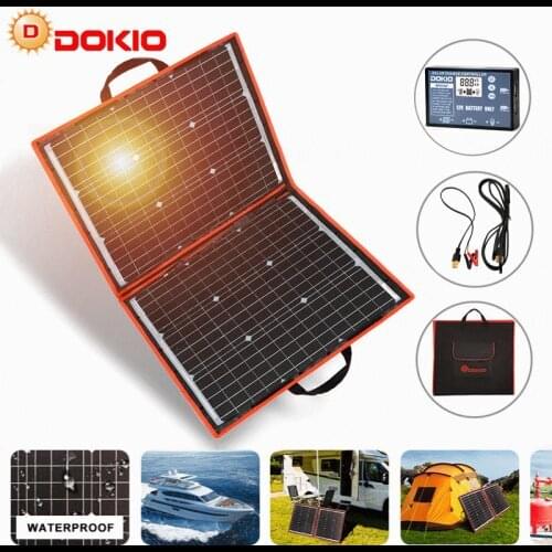 Dokio 18V 80W Flexible Foldble Mono Solar Panel Outdoor Portable Solar Panel For Travel&Boat&RV High Quality Solar Panel China