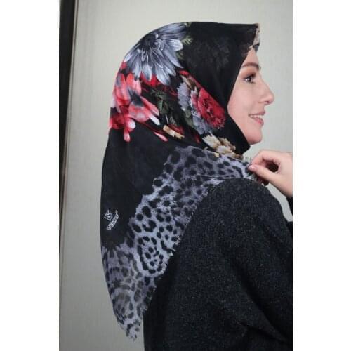 VERTU PATTERNED LINEN FLAMLI SCARF-DESEN-29-RENK-01