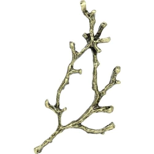DoreenBeads Vintage Metal Connectors Findings Branch Antique Bronze DIY Making Earrings Jewelry 6cm x 2.8cm - 5cm x 2.6cm,10PCs