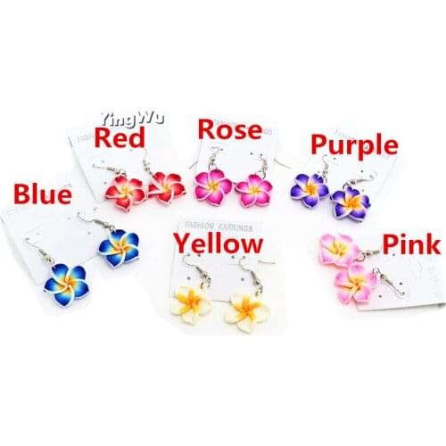 Yingwu Womans Earrings Palace Temperament Korean Woman Fashion Nice Color Cute Handmade Polymer Clay Stud Flower Earring
