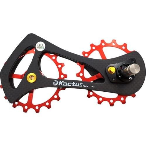 17T Carbon Fiber Bicycle Rear Derailleur Jockey Wheel Ceramic Bearing Cycling Pulley Wheel Rear for Shimano4600/4700/5700/5800