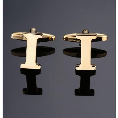 DY new High-quality Brass material English Golden English alphabet I Cufflinks Mens French shirt Cufflinks free shipping