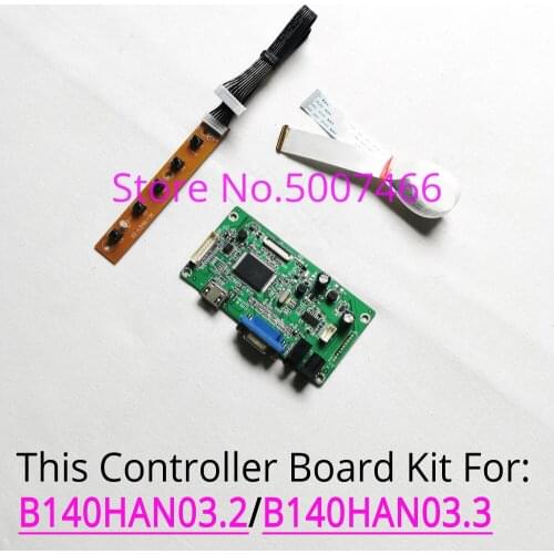 For B140HAN03.2 B140HAN03.3 notebook LCD screen 30Pin-eDP VGA 14" WLED 1920*1080 display controller drive card DIY kit