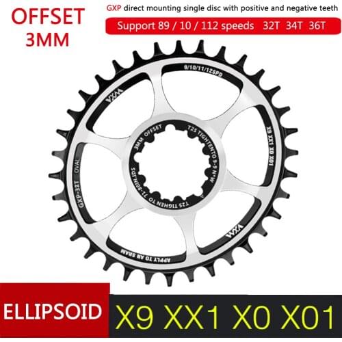MTB Mountain Bike Chainwheel 32T 34T 36T Bicycle Chainring for GXP Mountain Bike 8-12 Speed Chain Crank Single Disc Tray 3mm 6mm