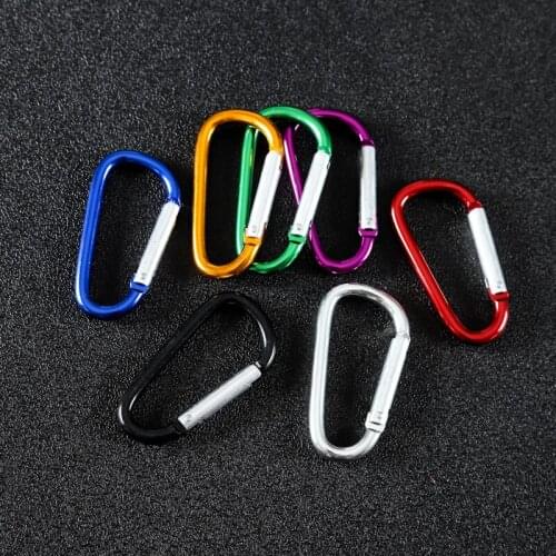 10pcs NO-5 Aluminum Alloy D Hanging Buckle Outdoor Camping Tools Survival Buckle Spring Carabiner Backpack Hook