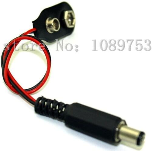 100PCS 9V DC I-Type 5.5*2.1mm Battery Power Cable Clip Barrel Jack Connector For Arduino Newest Electronics Stocks
