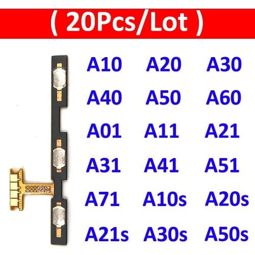 20PCS Power Volume Side Key Button Switch Flex Cable For Samsung A21S A01 A11 A10S A20S A30S A51 A10 A20 A30 A50 A70 A01 A11 A21