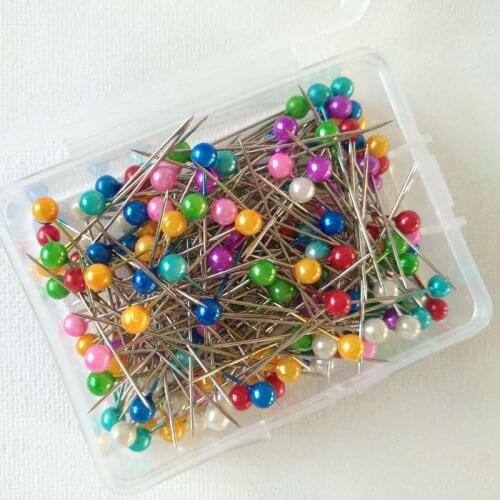 200pcs / box Round Pearl Head Tailor Needle With Box Corsage Flower Shop Wedding Sewing Pin Tack DIY Clothing Sewing Supplies