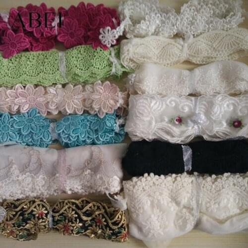 250g/lot Random Styles Mix Colors Embroidery Mesh Lace Ribbon Water Soluble lace trims Special Lace Fabric for Clothes Apparel