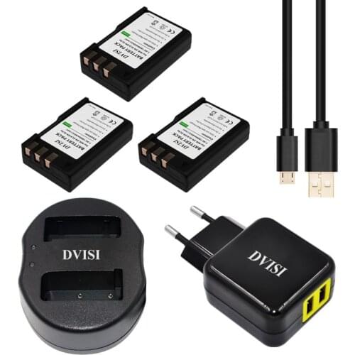 3pcs EN-EL9 EN EL9a ENEL9 Batteries and USB Dual Charger for Nikon EN-EL9a D40 D40X D60 D3000 D5000 Camera with EU/US AC Adapter