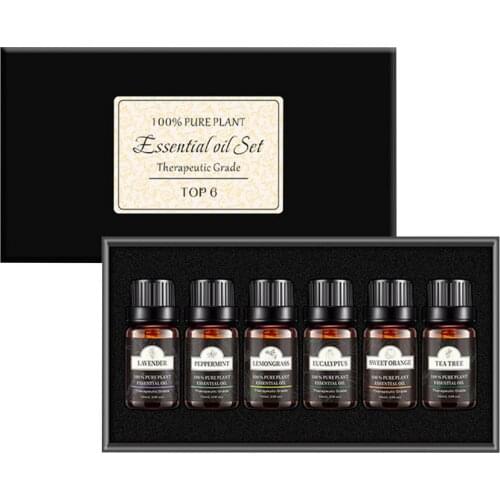 6pcs Aroma Essential Oil Set Natural Pure Aromatherapy Essence Oil Massage Essential Oil Set Body Massage Relax Fragrance Oil