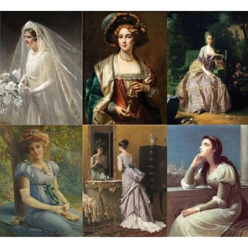 Diy Diamond Painting Classical Beauty Full Square Round Drill Woman Embroidery Cross Stitch Rhinestone Mosaic Picture Home Decor
