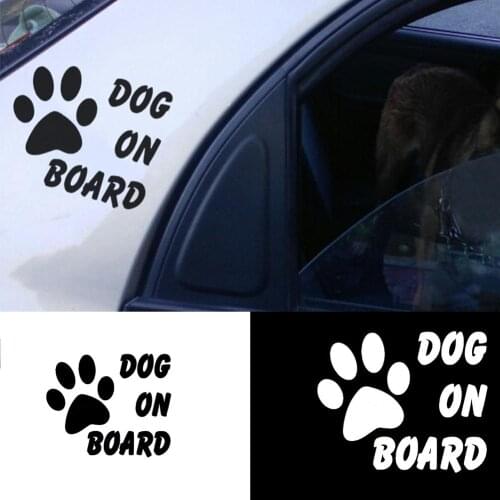Car Sticker Warning Signs Car Sticker Dog On Board Paw Cute Decal Reflective Decoration car accessories наклейки на авто 2020