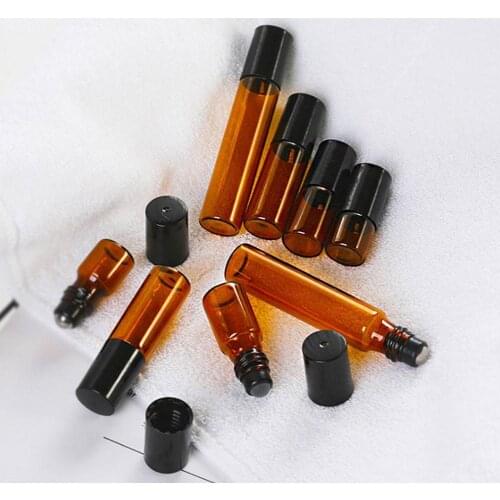 2/3/5/10ml Dark Brown Glass Bottle Essential Oil Bottles Eye Cream Roller Dispensing Bottle Sample Essential Oil Vial Containers