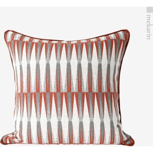 Nordic Hotel Model Room Sofa Cushion Yellow-grey Large Corrugated Embroidered Throw Pillow Bedroom Living Room Cushion Pillow