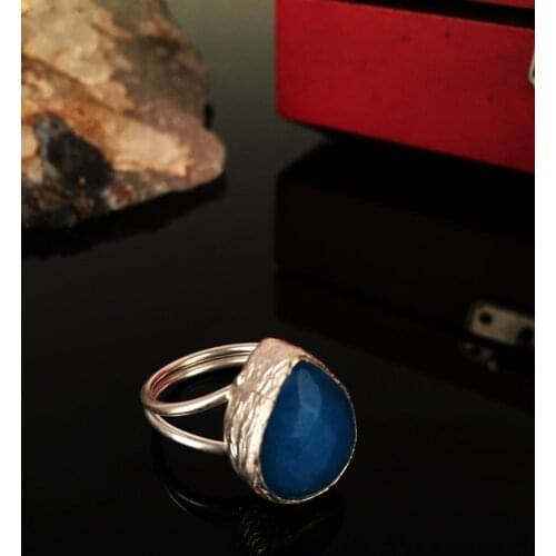 Dr Stone Natural Stone Women Ceyt Stone Silver Plated Ring KRB136