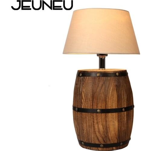 European Retro Table Lamp Industrial Decorative Bedside Wine Barrel Lighting Desk Lamp E27 LED Restaurant Creative Night Light