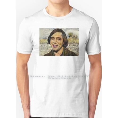 The Smile T Shirt 100% Pure Cotton No Country For Old Men Man Anton Javier Bardem Smiling Laughing Funny