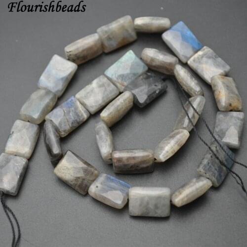 Faceted Natural Labradorite Square Rectangle Stone Loose Beads 8x12mm 10x14mm 12x16mm 13x18mm