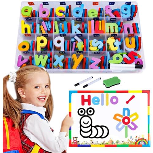 Montessori toy 26 Alphabet Letters Toddlers Kids Learning Magnet Message Educational Toys Sticker Spelling