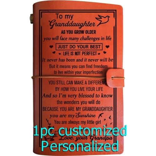 Engraved Leather journal personalized gifts to my husband BJ097 Customized Notebook A5 Dropshipping Supplier US Store Diary