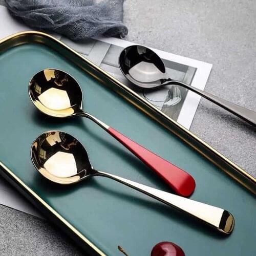 Creative Stainless Steel Coffee Spoon Stirring Teaspoon Cute Dessert Dinner Soup Spoons Cultery Ice Cream Fruit Spoon Tableware