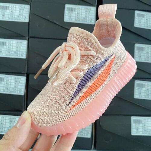 2021 Autumn Children Shoes Boys Girls Sport Shoes Breathable LED Toddler Shoes Sneakers Soft Bottom Non-slip Casual Kids Shoes