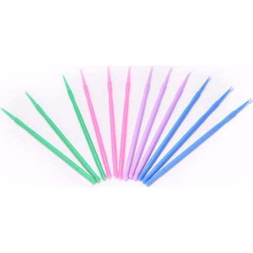 Wholesale 100pcs/lot Durable Micro Disposable Eyelash Extension Individual Applicators Mascara Brush For Women 4 Color