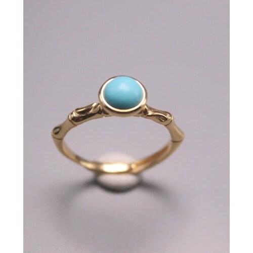 Genuine/Original Silver 925 Sterling Silver Ring for Weddings Eternity Ring for Women Gift for Ladies Turquoise Small Ring