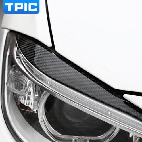 TPIC Carbon Fiber Headlights Eyebrows Eyelids Front Headlamp Eyebrows For BMW F30 320i 325i 316i 3er 2013-2015 Accessories
