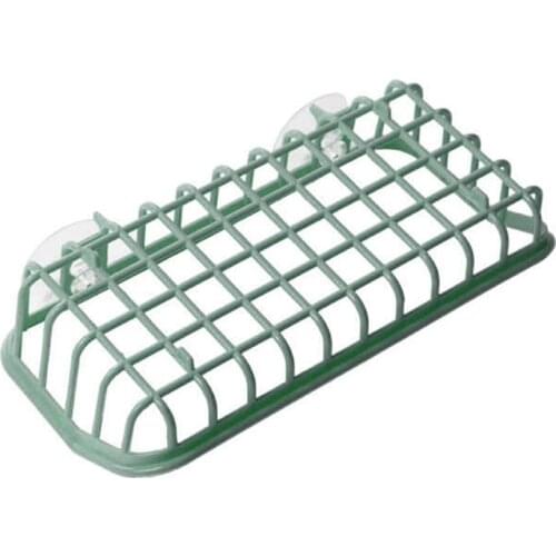 Plastic Sink Shelf Kitchen Sponge Holder Rack Drain Basket with Double Suction Cups for Home Bathroom ALI88